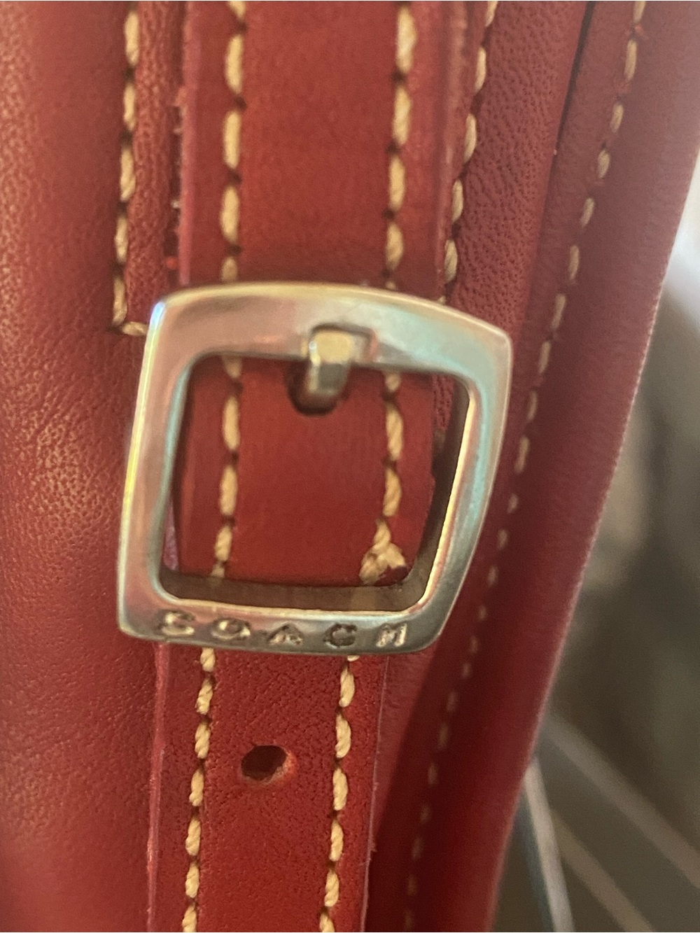 Coach Vintage Bellini Zip 9139 Red Leather Crossbody Bag Made In USA 1999 - Picture 7 of 10